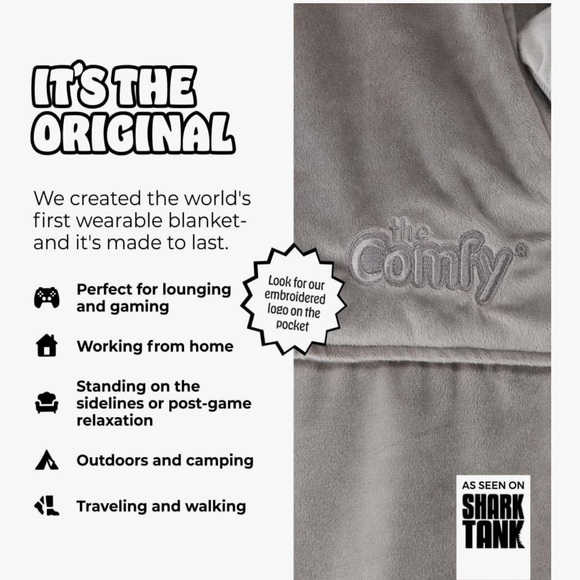 THE COMFY Original Sherpa Lined Microfiber Fleece Wearable Blanket - Used - Picture 2 of 3